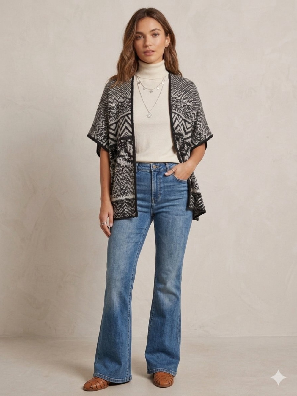 Abercrombie & Fitch Black And White Open Front Cardigan
